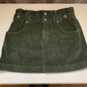 Green Corduroy Paperbag Skirt 🌿